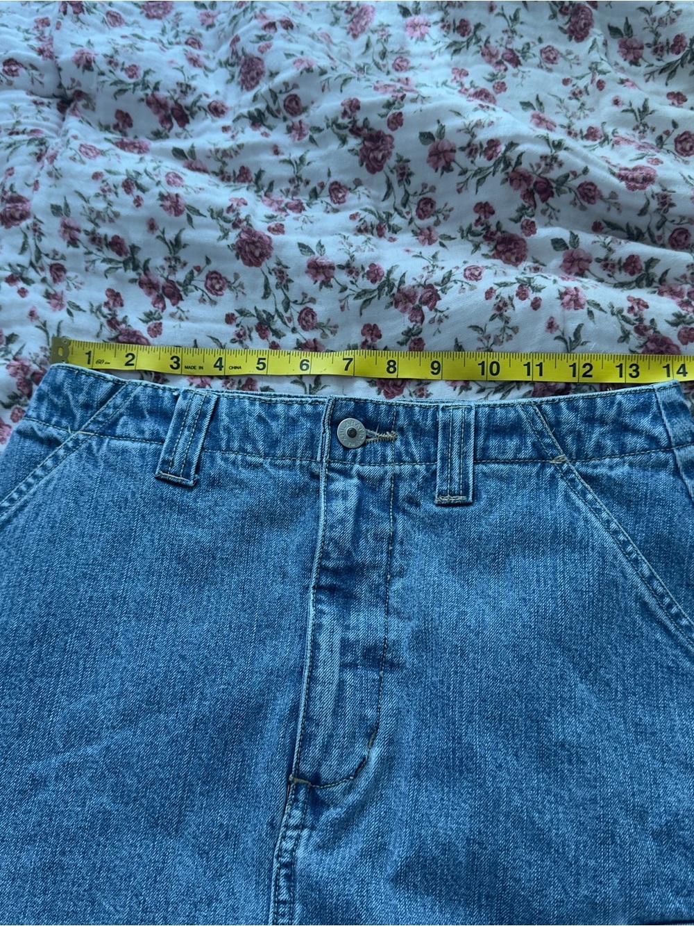 Vintage Classic Blue Denim Mini Skirt - Casual Women's Skirt - Picture 4 of 7